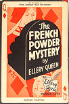 The French Powder Mystery - dust cover Stokes edition, tweede druk (voor publicatie op 10 juli 1930), op 17 juni 1930 (zie onderaan stofkaft)