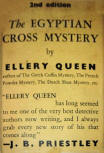 The Egyptian Cross Mystery - dustcover Gollancz, 2nd printing first edition, 1933