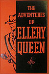 The Adventures of Ellery Queen - voorzijde zwart rode harde kaft, Grosset & Dunlap,1934.