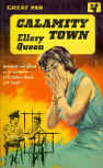 Calamity Town - kaft pocketboek uitgave Great Pan, Pan Books G386, London, 1960 (zie volledige kaft bovenaan deze pagina)