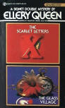 The Scarlet Letters/ The Glass Village - kaft pocketboek uitgave, Signet Double Mystery, 451-E9675, March 3. 1981.