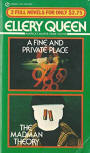 A Fine and Private Place/The Madman Theory - kaft pocketboek uitgave, Signet Double Mystery 451 AE1855, August 1982.