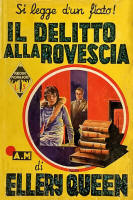 Il Delitto alla Rovescia - kaft Italiaanse uitgave, stofkaft, Collana I Libri Gialli (Palmine) nr 159,  A.M. - Mondadori Editore, Verona, 1937