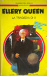 La Tragedia Di X - kaft Italiaanse uitgave, Collana I Classici del Giallo N° 588, 1989