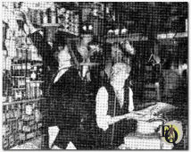Parker Fennelly and Arthur Allen enacting their roles as "The Stebbins Boys" John and Esley in their general store.