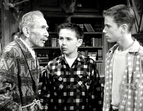 Florenz Ames in "The Hardy Boys: The Mystery of the Applegate Treasure" (1956) with Tim Considine and Tommy Kirk.