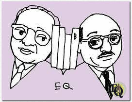 Manfred B. Lee and Fred Dannay in a drawing by Aya Fukushima (Boon Fukushima) a Japanese freelance illustrator and textile designer who surprised us with this rendition of famous photograph. Click the picture for his website (Picture courtesy of Aya Fukishima)