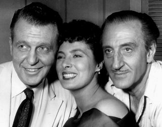 Ralph Bellamy, Rita Gam & Basil Rathbone "Affair In Sumatra" uit de TV serie "Screen Directors Playhouse" (22 feb 1956, ABC-TV).