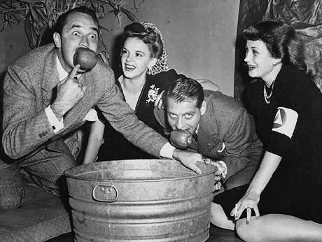 Judy Garland and David Rose at the Westside Tennis Club Dugout Party with Mr & Mrs. Lee Bowman  (Oct 31. 1942).