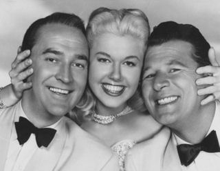 Lee Bowman, Doris Day and Jack Carson, a publicity shot for "My Dream is Yours" (Warner Bros., April 15. 1949).