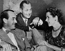 "Robert Montgomery Presents": Lee Bowman, Robert Montgomery en Jane Wyatt, 1950. In de episode "The Awfull Truth" speelden Lee en Jane respectievelijk Jerry en Lucy Warriner (Uitzendingsdatum 11 september 1950).