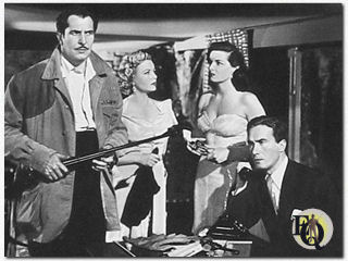 Vincent Price, Marjorie Reynolds, Jane Russell and Carleton Young in "His Kind of Woman" (1951).