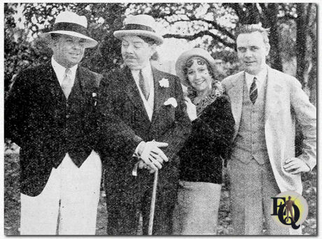 Al Heman, director, Al Cook, Alberta Vaughn and Larry Darmour, producer. Darmour Productions are turning out a series of two-reelers based on the stories of H.C. Witwer. They will be released by RKO (1929).