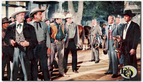 "Gunfight at the OK Corral" (Paramount, 30 mei 1957) met in de hoofdrollen Burt Lancaster (uiterst rechts) en Kirk Douglas, de Corsia was "Shanghai Pierce" (links op de voorgrond).