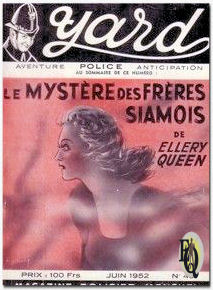 40ste nummer van het Franse magazine Yard (juni 1952) met daarin Le Mystère des Frères Siamois de Ellery Queen.
