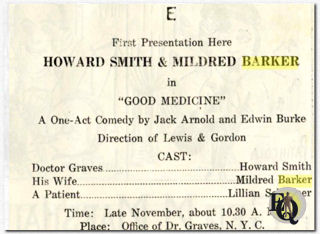 Een advertentie uit september 1922 voor Howard Smith & Mildred Barker's "Good Medicine".