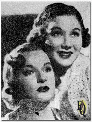 Members of radio's newest mother and daughter team are Kaye Brinker and Louise Fitch, stars of WBBM's "Manhattan Mother" serial, heard Mondays through Friday from 10:45-11:00 p.m. (Seymour Photo.) (June 27.1937)