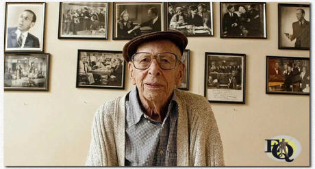 Mr. Lane at home in Los Angeles shortly before his 100th birthday. (Credit Damian Dovarganes Associated Press, 2005)