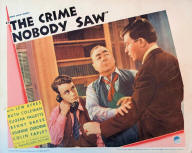 Een lobbykaart uit een set van acht voor "The Crime Nobody Saw".