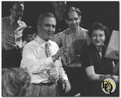 McCleery on the set directing "The Lottery" for Fireside Theatre.