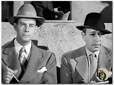 Harry Morgan and George Raft in "Race Street" (1948).