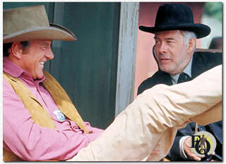 Harry Morgan together with his best friend James Arness on "Gunsmoke".