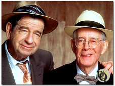 Harry Morgan (R) together with veteran Walter Matthau (L) in a publicity shot for "Against her will" (1992).