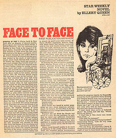 "Face to Face" werd gepubliceerd in "Star Weekly" in twee delen op 25 maart en 1 april 1967 (Illustratie door Dick Marvin).
