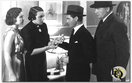 Kay Hughes, Rita Le Roy, Eddie Quillan, and Wade Boteler in The Mandarin Mystery (1936)
