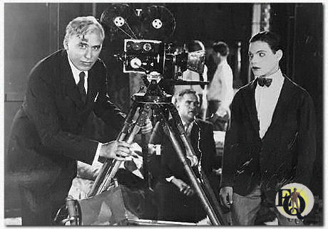 Mack Sennett op de set met Eddie Quillan (1926)
