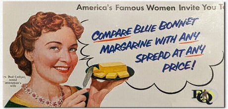 Marion verscheen in de 1951 "Sandwiches Are Nutritious Too" Blue Bonnet Margarine Plus Sandwich handleiding.