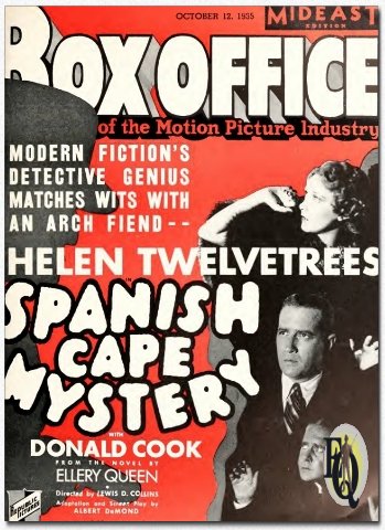 The Spanish Cape Mystery - Reclame vanuit "Boxoffice" 12 okt 1935
