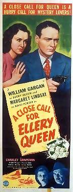 "A Close Call for Ellery Queen" - Poster Insert (14x36") 