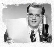 Bill Cullen filling in for regular announcer on the Ellery Queen radioshow, February 19, 1947