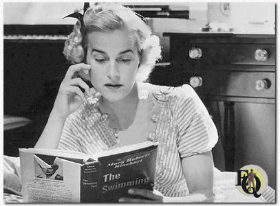 MYSTERY MISS - For Gertrude Warner, reading a good mystery book at home is like a mailman taking a walk on his day off. But she likes it - and finds relaxation in her library when not rehearsing for her acting chores on "The Shadow", Mutual's own mystery thriller which is broadcast coast-to-coast on Sundays.