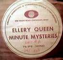 Label op een band met Ellery Queen Minute Mysteries